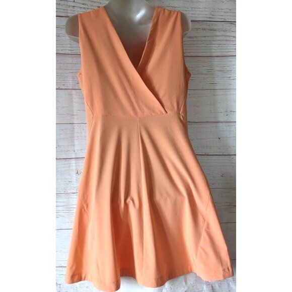 Helly Hansen Vik Dress Orange V-Back A-Line Sleeveless Sporty Summer Pockets M - Picture 3 of 16